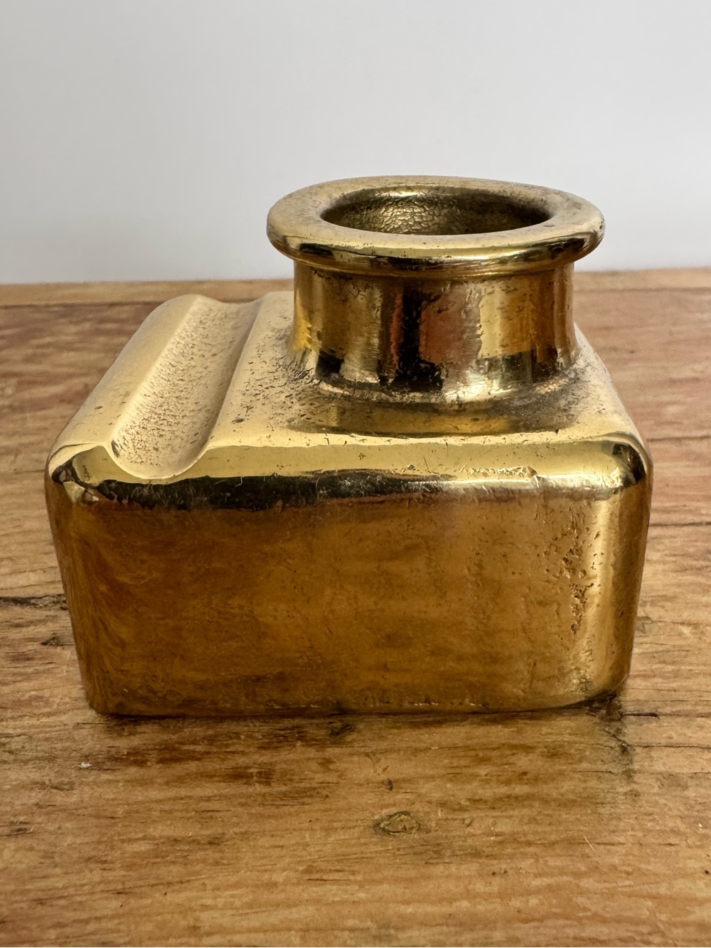 Vintage Brass Inkwell 1960s Mid Century Modern Desk Accessory 60s Design England